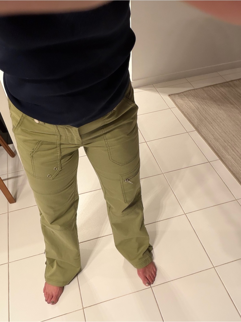 BDG CARGO Light Olive Utility Zip-Hem Cargo Pants